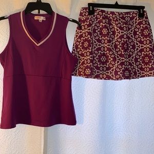 Smash Gal, EUC ladies purple & white tennis skort outfit. Size medium.